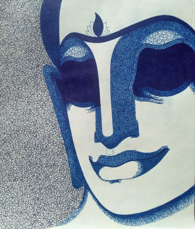 Religious pen drawing titled 'Untitled 1', 12x10 inches, by artist Prakaash Chandwadkar on Paper