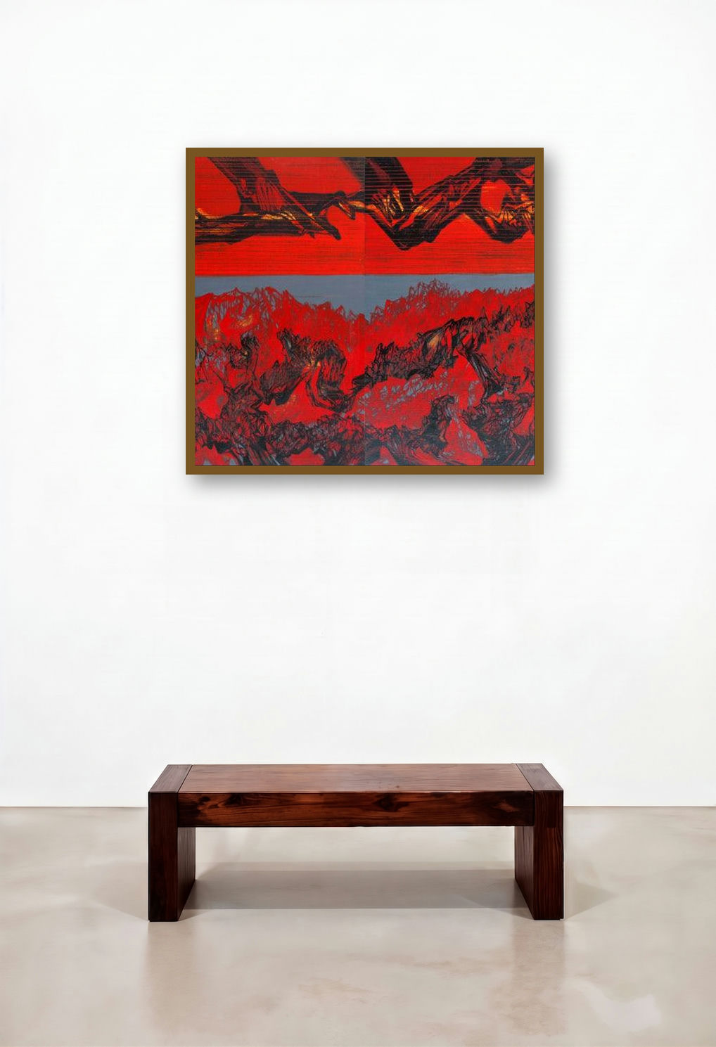Untitled 1 (Diptych) by artist Chandan Bhowmick displayed in a Industrial Dining Room