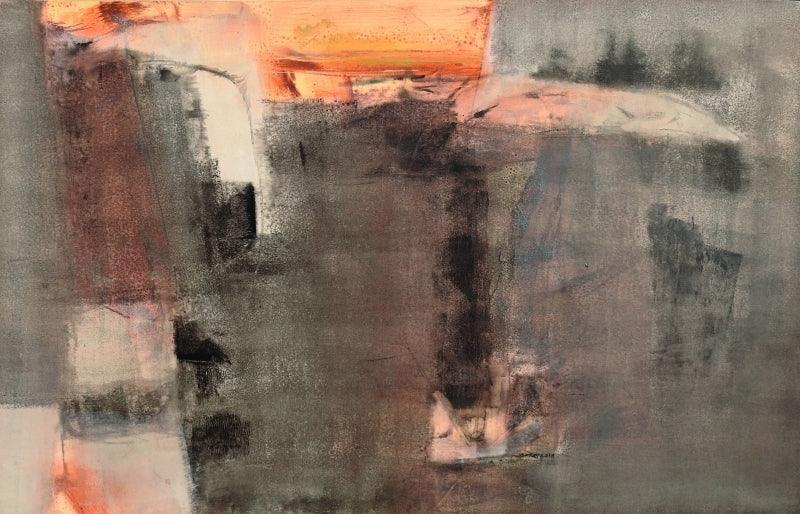 Abstract acrylic painting titled 'Untitled 10', 30x48 inches, by artist Umesh Patil on Canvas