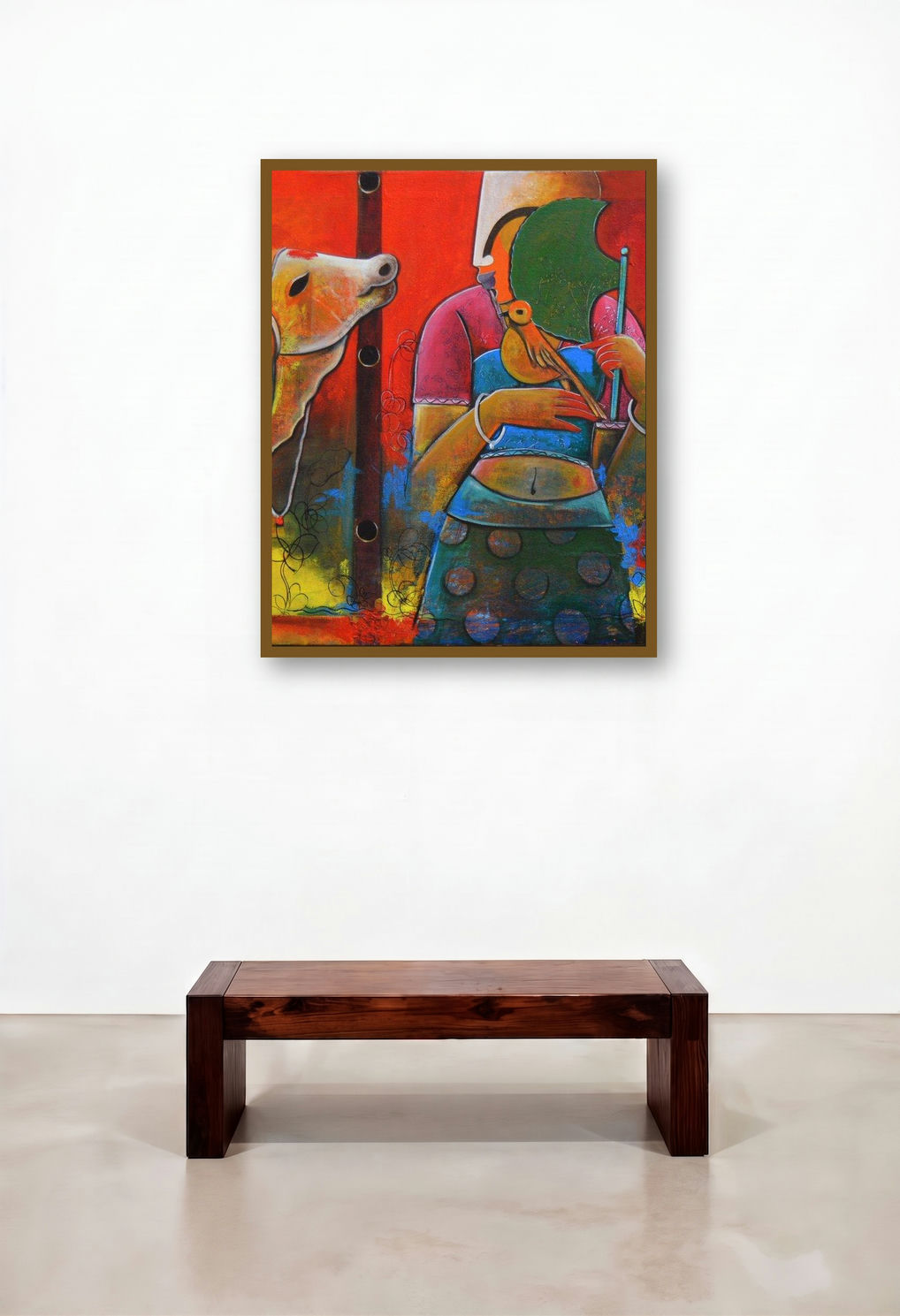 Untitled 10 (Rustic Reverie) by artist Anupam Pal displayed in a Eclectic Executive Office