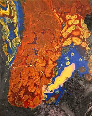 Abstract acrylic painting titled 'Untitled 10', 30x24 inches, by artist Kartikey Sharma on Canvas