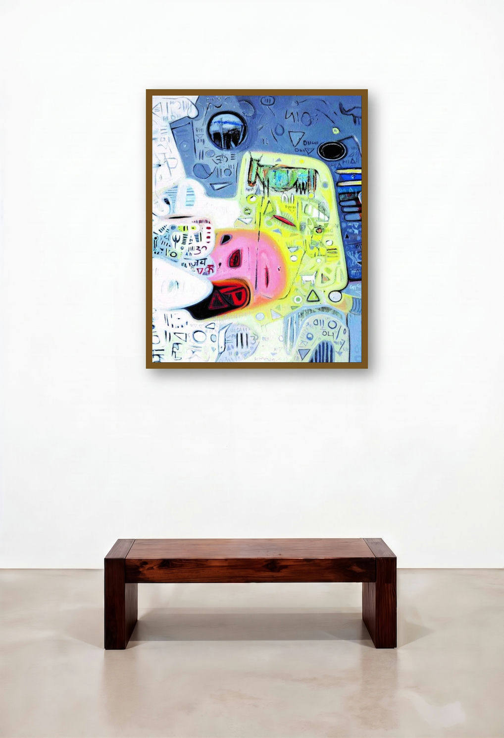 Untitled 10 (The Meeting of Worlds) by artist Rajesh Kumar Singh displayed in a Transitional Dining Room