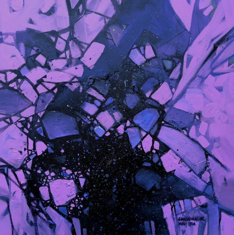 Abstract acrylic painting titled 'Untitled 10', 30x30 inches, by artist Sagar Bondre on Canvas