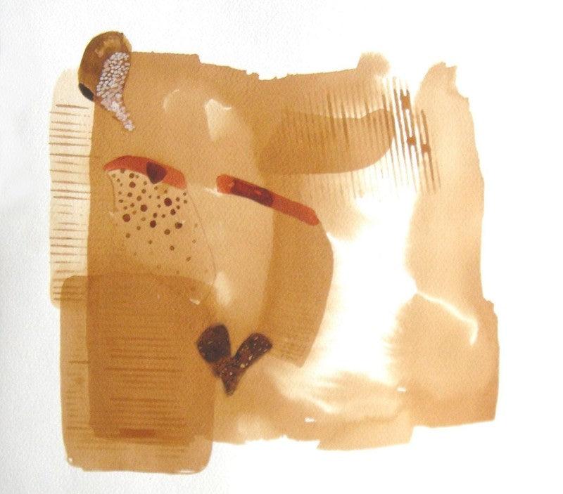 Abstract mixed media painting titled 'Untitled 10', 15x15 inches, by artist Veena Jain on Paper