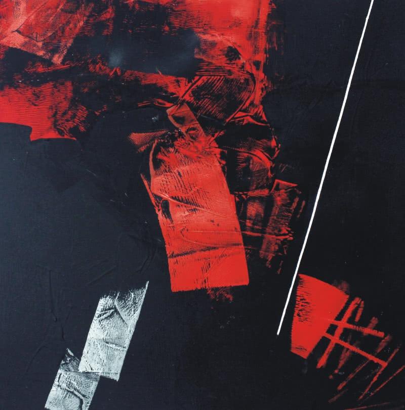 Abstract oil painting titled 'Untitled 10', 20x20 inches, by artist Sudhir Talmale on Paper