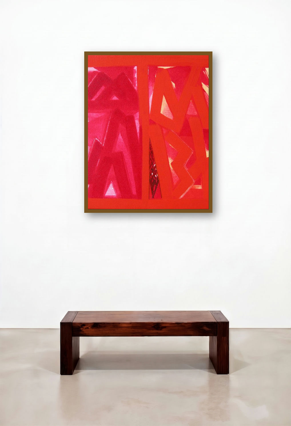 Untitled 10 (Dual_Crimson) by artist Ramesh Anand displayed in a Art Deco Foyer