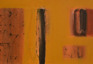 Abstract acrylic painting titled 'Untitled 10', 36x52 inches, by artist Yogesh Patil on Canvas