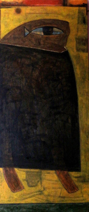 contemporary oil painting titled 'Untitled 10', 60x24 inches, by artist Umesh Bhoi on Canvas
