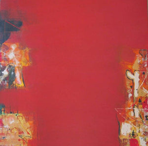 Abstract acrylic painting titled 'Untitled 10', 36x36 inches, by artist Ravindra Pawar on Canvas