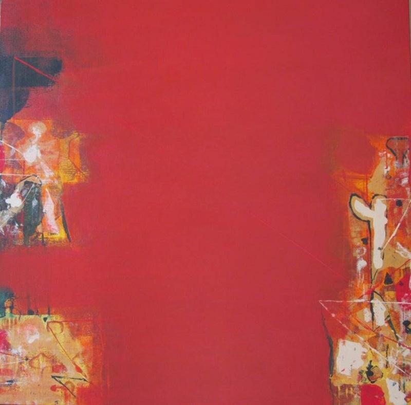 Abstract acrylic painting titled 'Untitled 10', 36x36 inches, by artist Ravindra Pawar on Canvas