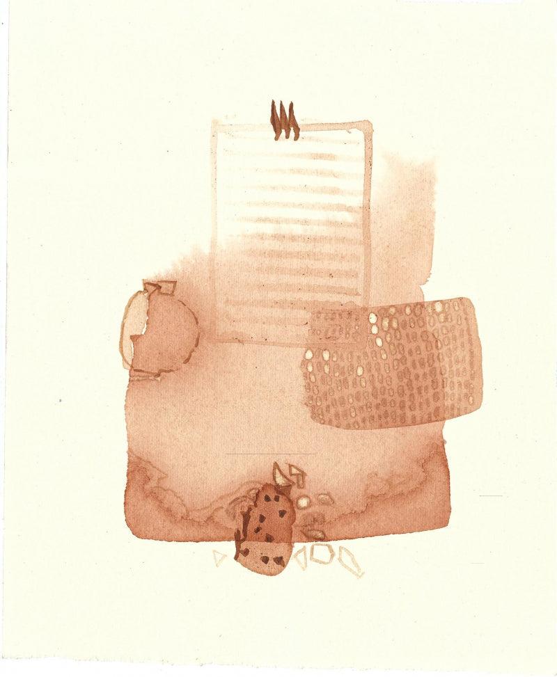 Abstract mixed media painting titled 'Untitled 101', 10x8 inches, by artist Veena Jain on Paper