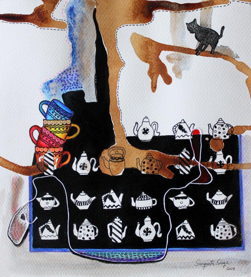 Nature acrylic painting titled 'Untitled 101', 11x10 inches, by artist Sangeeta Singh on Paper