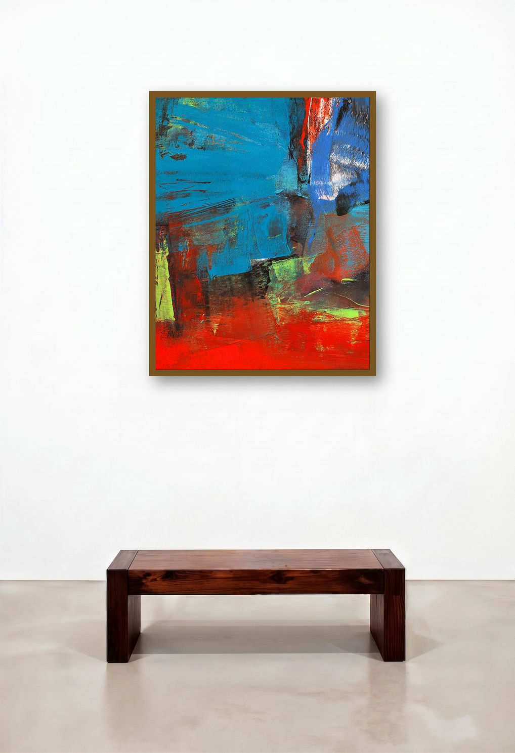 Untitled 105 (Abstract Colors) by artist Siddhesh Rane displayed in a Luxury Hallway