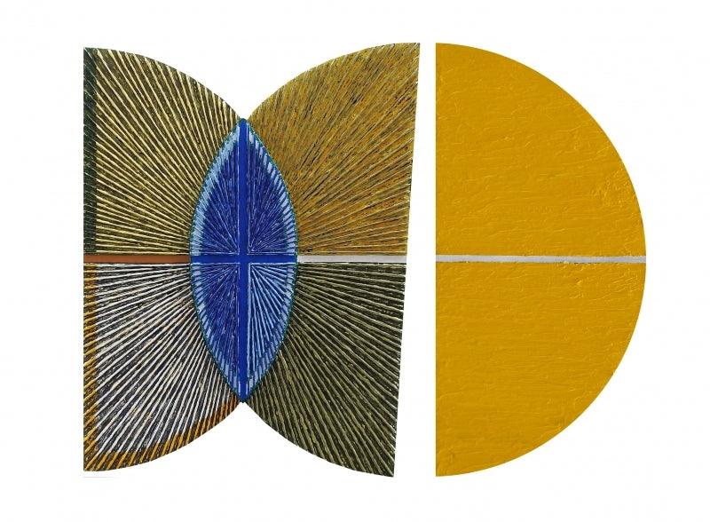 Abstract acrylic painting titled 'Untitled 107', 30x38 inches, by artist Sandesh Khule on Canvas