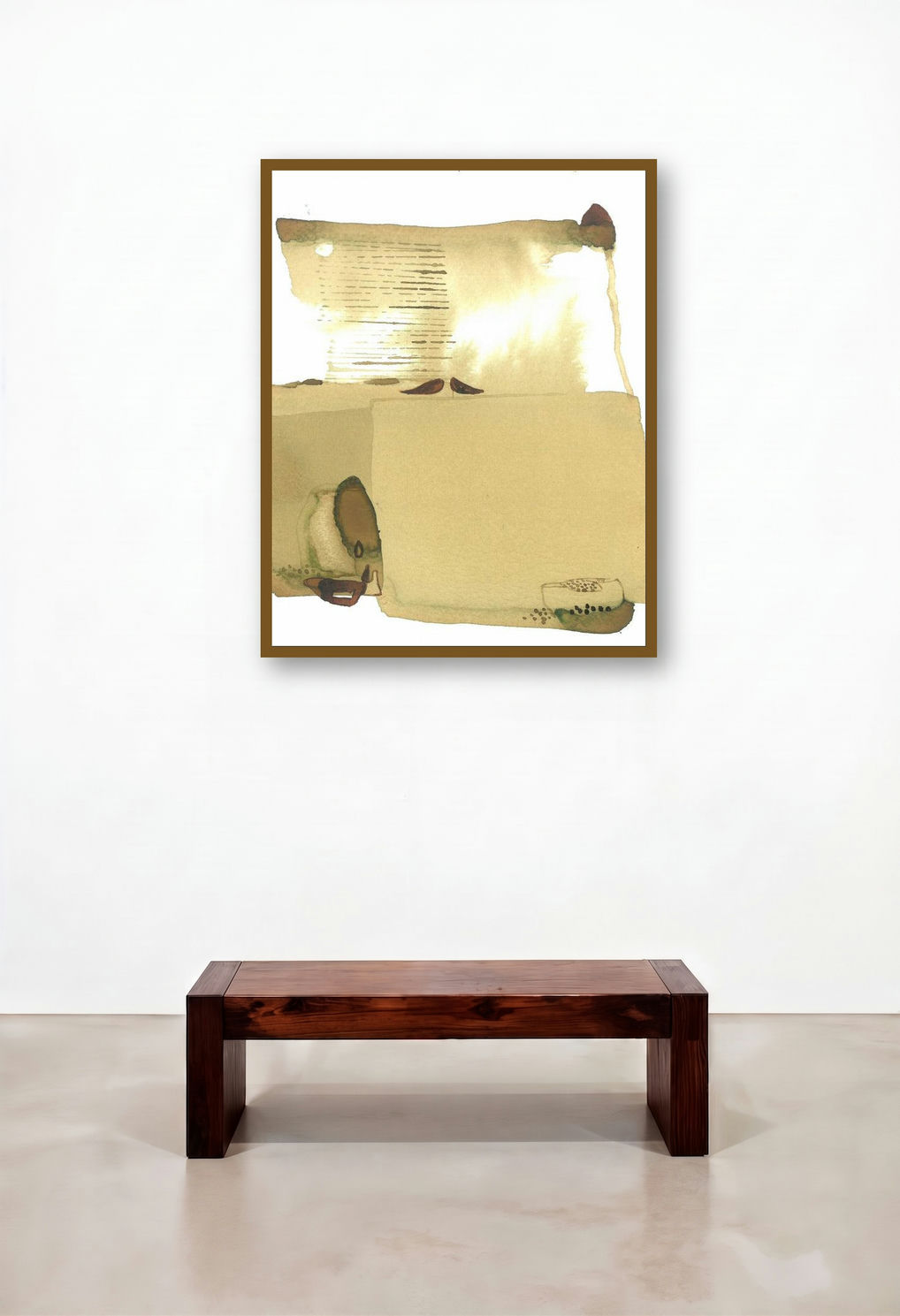 Untitled 108 (Quiet Reflection) by artist Veena Jain displayed in a Boutique Hotel Style Hotel Suite