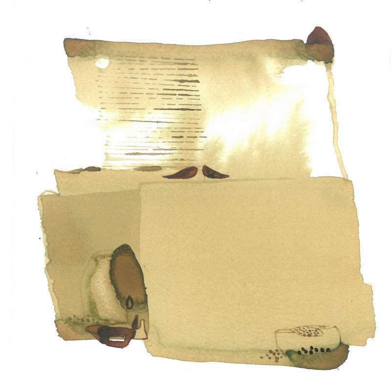 Abstract mixed media painting titled 'Untitled 108', 8x8 inches, by artist Veena Jain on Paper