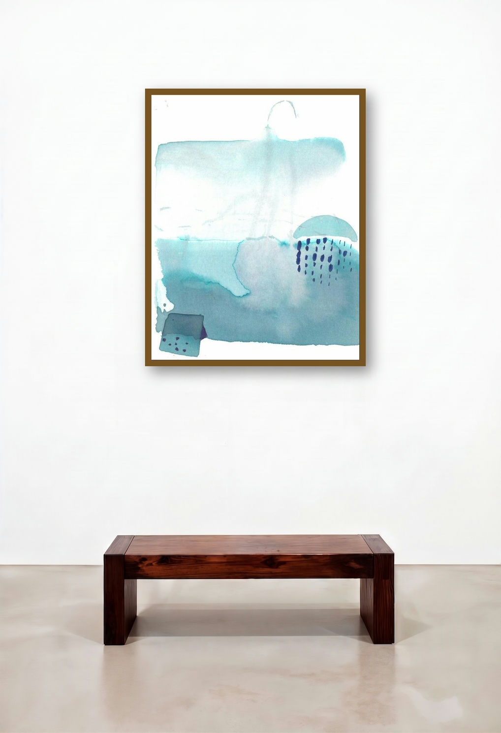 Untitled 109 (Serene Tranquility) by artist Veena Jain displayed in a Japandi Reception Area