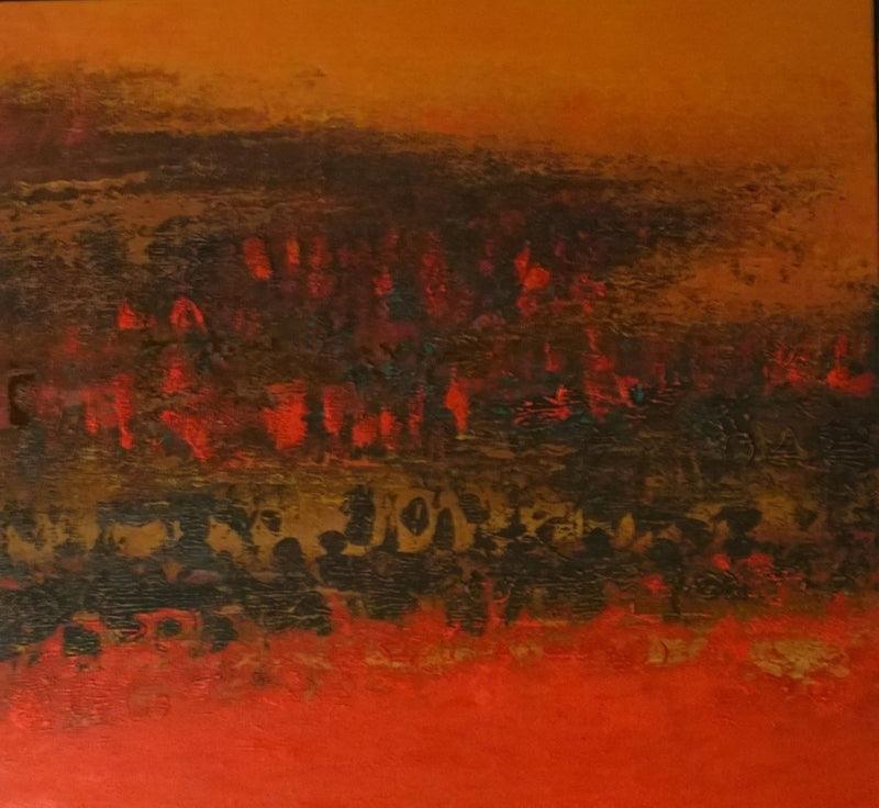 Abstract oil painting titled 'Untitled 11', 30x30 inches, by artist Vipta Kapadia on Canvas