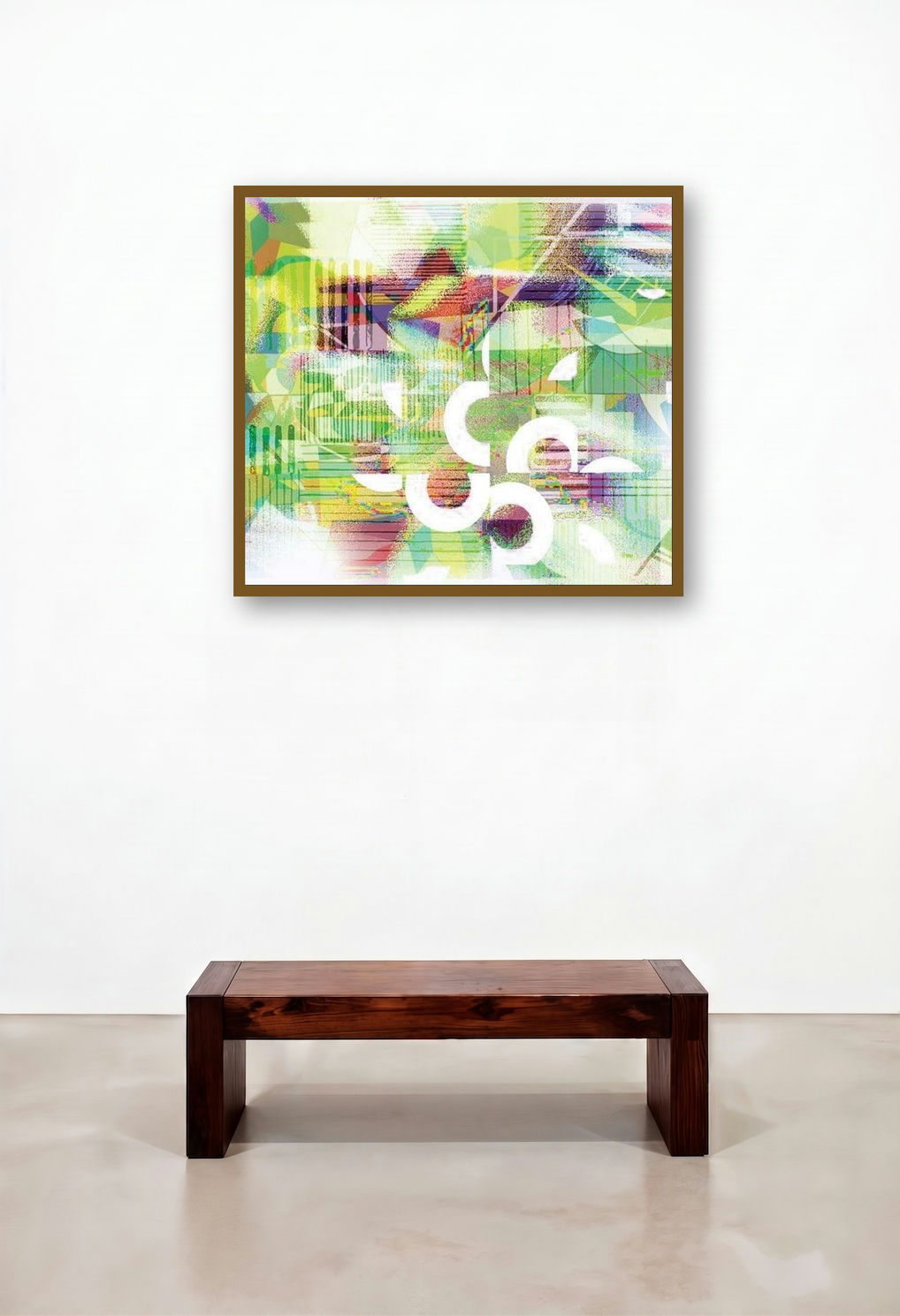 Untitled 11 (Urban Grid) by artist Sunil Balkawade displayed in a Contemporary Luxury Dining Room