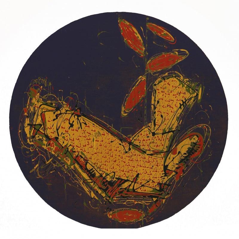 Abstract printmaking titled 'Untitled 11', 37x28 inches, by artist Nitin Dongare on Paper