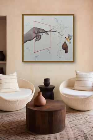 Untitled 11 (Interconnected) by artist Bibhas Baidya displayed in a Boutique gallery