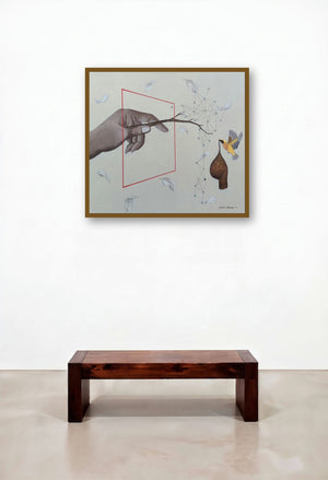 Untitled 11 (Interconnected) by artist Bibhas Baidya displayed in a Contemporary Study