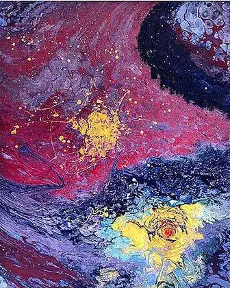 Abstract acrylic painting titled 'Untitled 11', 30x24 inches, by artist Kartikey Sharma on Canvas