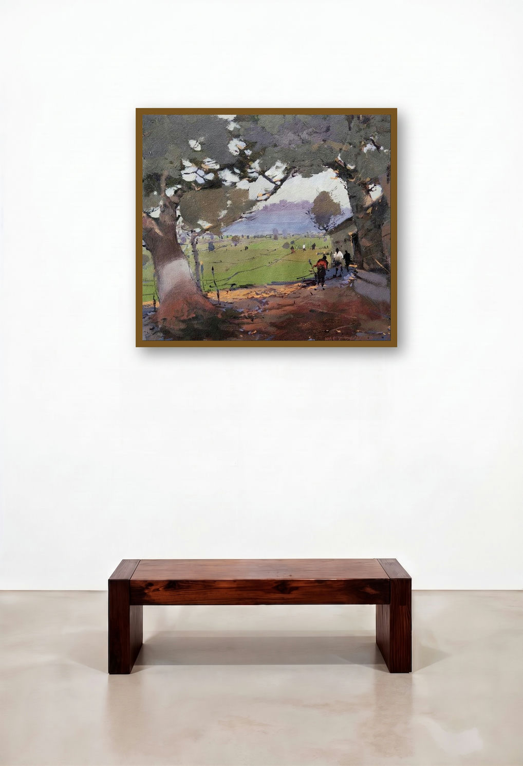 Untitled 11 (Path Through the Trees) by artist Hari Dhongade displayed in a Coastal Family Room