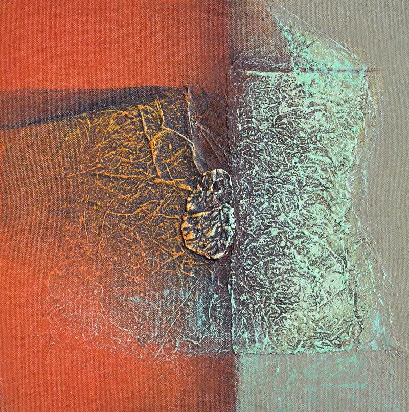 Abstract mixed media painting titled 'Untitled 11', 24x24 inches, by artist Sanju Jain on Canvas