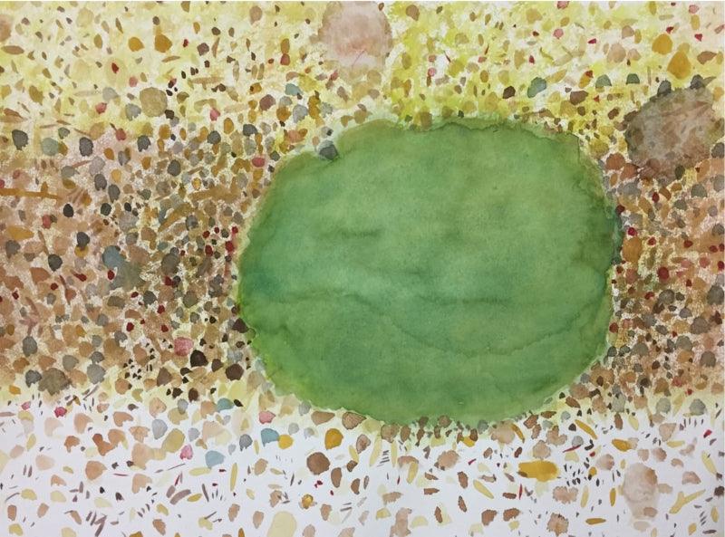 Abstract watercolor painting titled 'Untitled 11', 27x35 inches, by artist Bhanu Prakash on Paper