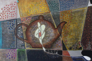 Still-life acrylic painting titled 'Untitled 11', 24x36 inches, by artist Sangeeta Singh on Canvas