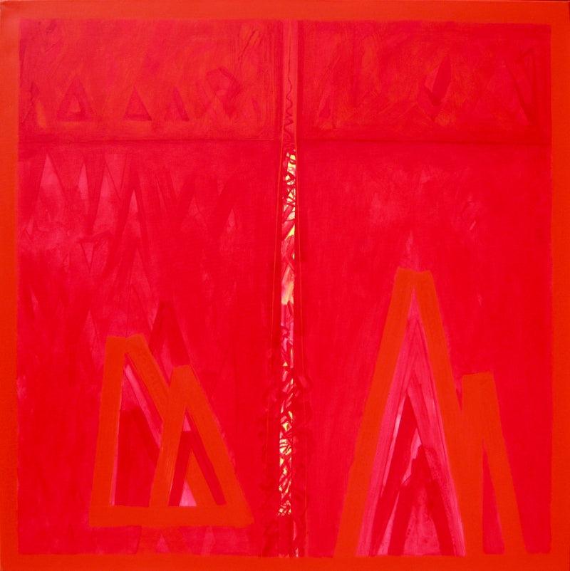 Abstract acrylic painting titled 'Untitled 11', 48x48 inches, by artist Ramesh Anand on Canvas