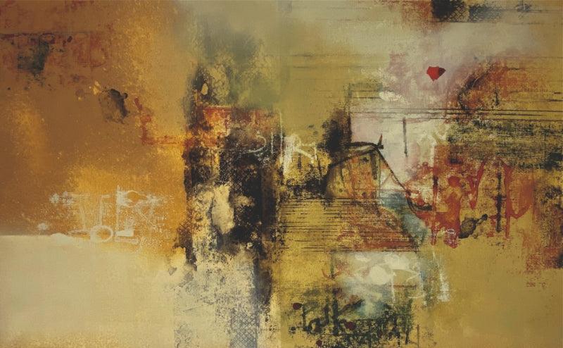 Abstract acrylic painting titled 'Untitled 11', 30x48 inches, by artist Shilpa Nikam on Canvas