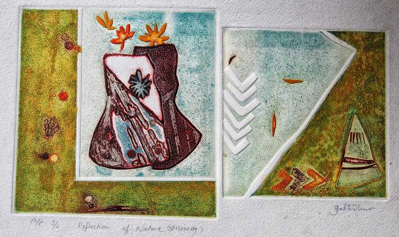 Nature printmaking titled 'Untitled 11', 8x13 inches, by artist Shilpa Bansod on Paper