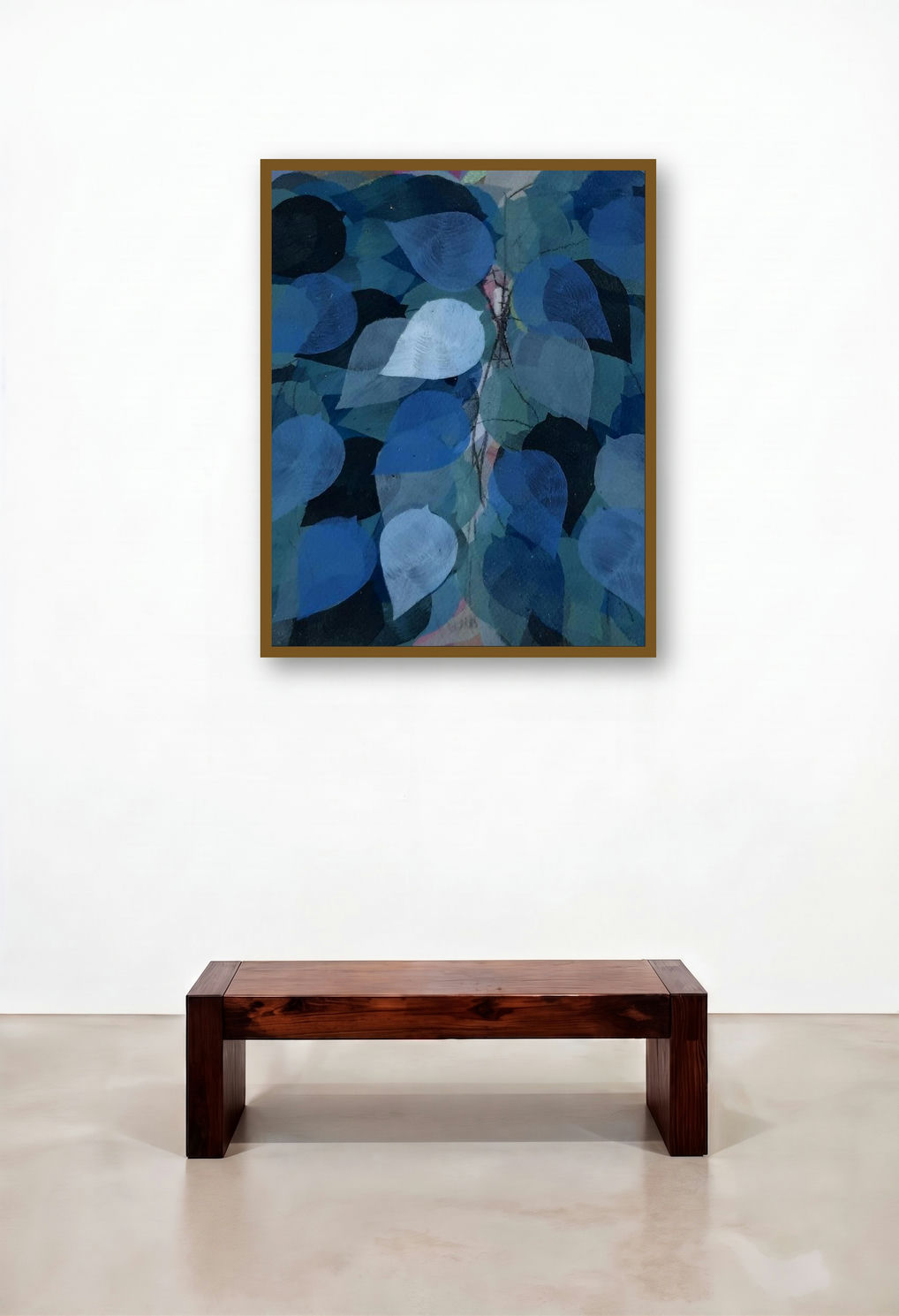 Untitled 11 (Blue Forest) by artist Rahim Mirza displayed in a Luxury Library
