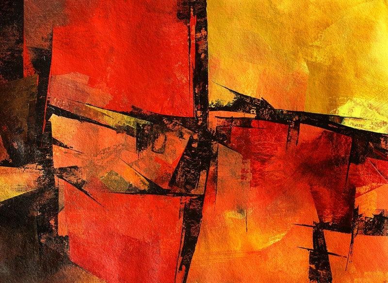 Abstract acrylic painting titled 'Untitled 110', 22x30 inches, by artist Siddhesh Rane on Paper