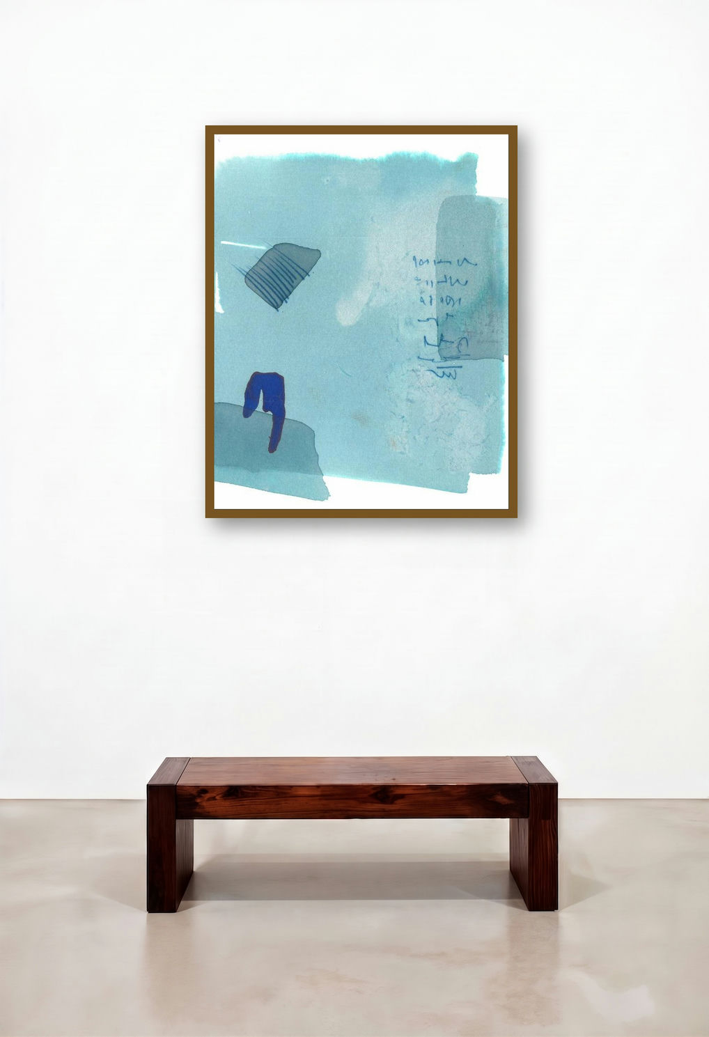 Untitled 110 (Serene Reflections) by artist Veena Jain displayed in a Boutique Hotel Style Family Room