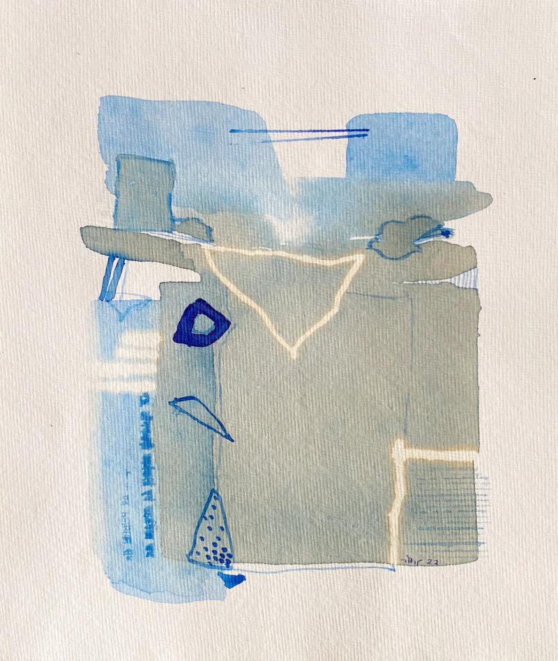 Abstract mixed media painting titled 'Untitled 111', 10x8 inches, by artist Veena Jain on Paper