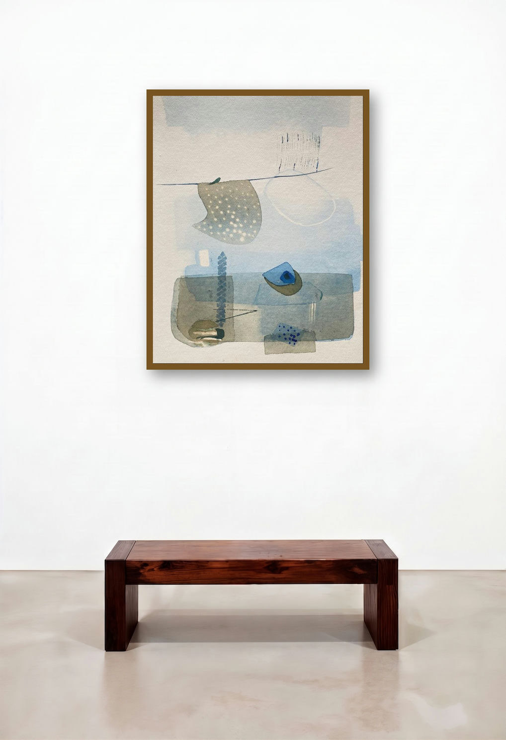 Untitled 113 (Serene Reflections) by artist Veena Jain displayed in a Industrial Penthouse