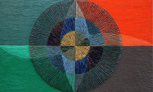 Abstract oil painting titled 'Untitled 114', 36x60 inches, by artist Sandesh Khule on Canvas