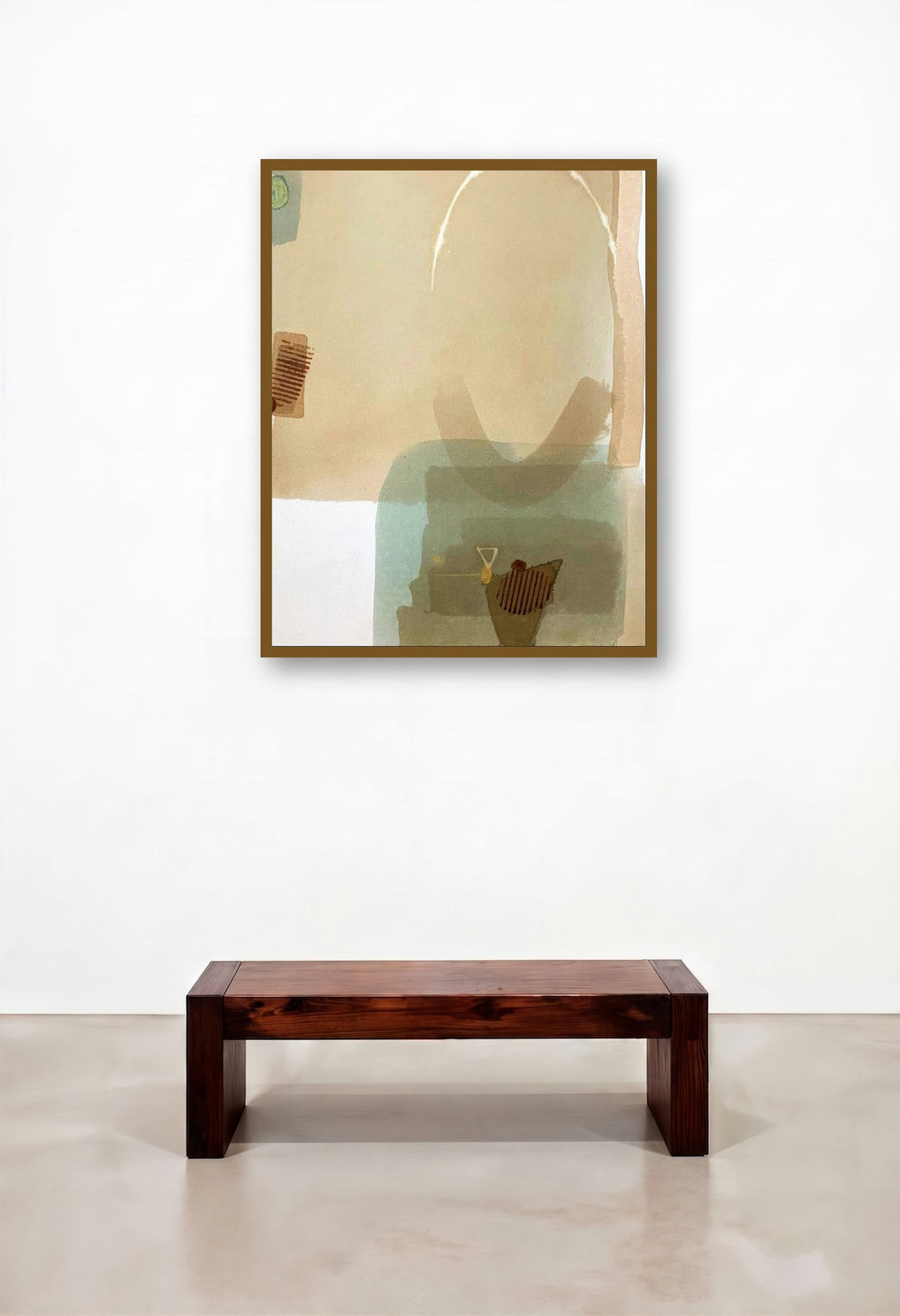 Untitled 114 (Serene Reflections) by artist Veena Jain displayed in a Coastal Hotel Lobby