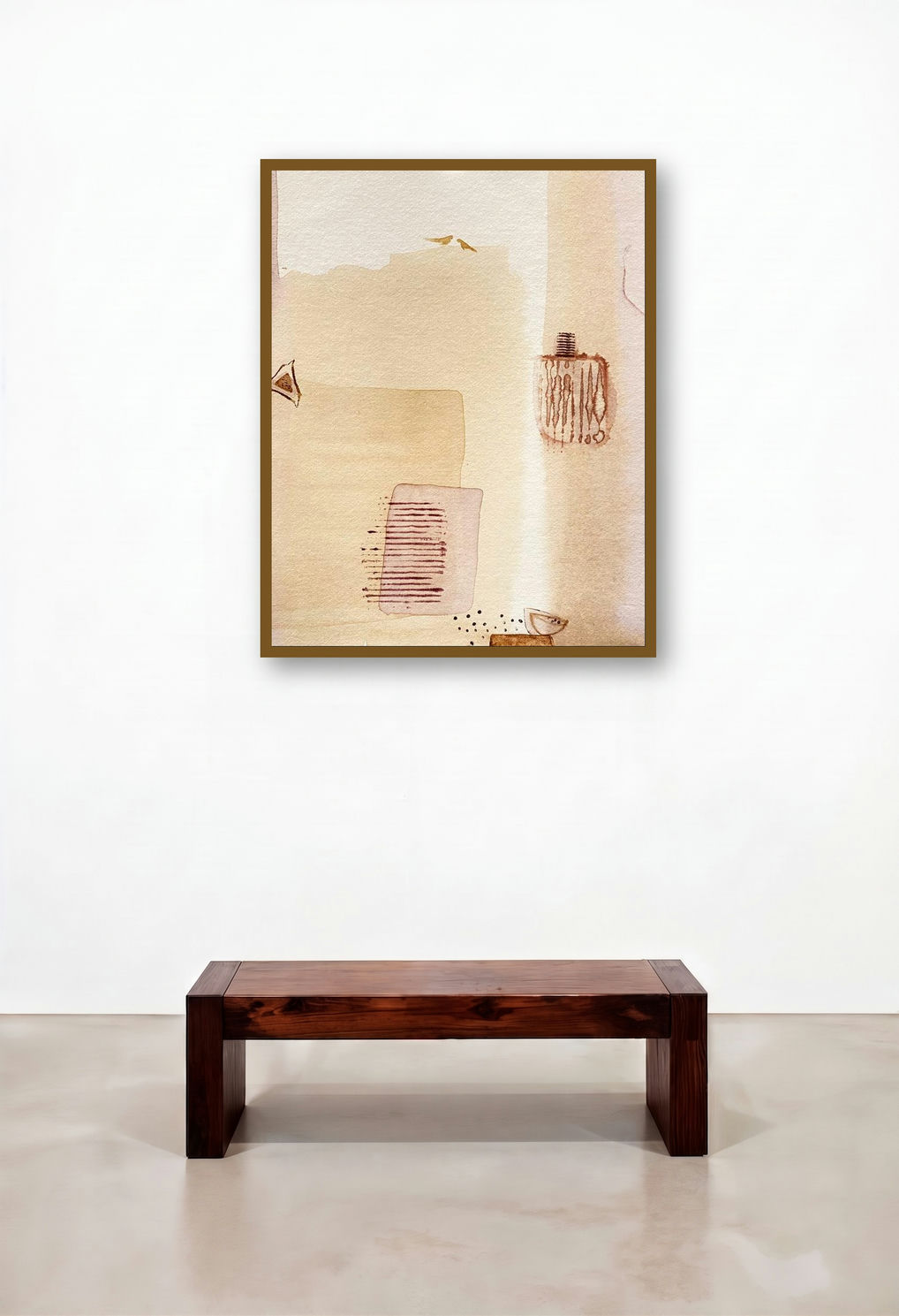 Untitled 116 (Quiet Reflections) by artist Veena Jain displayed in a Boutique Hotel Style Family Room