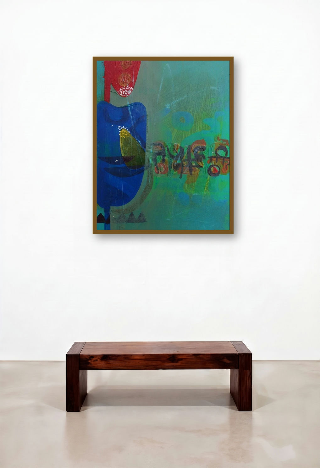 Untitled 116 (Hidden Depths) by artist Narendra Jatav displayed in a Designer Executive Office