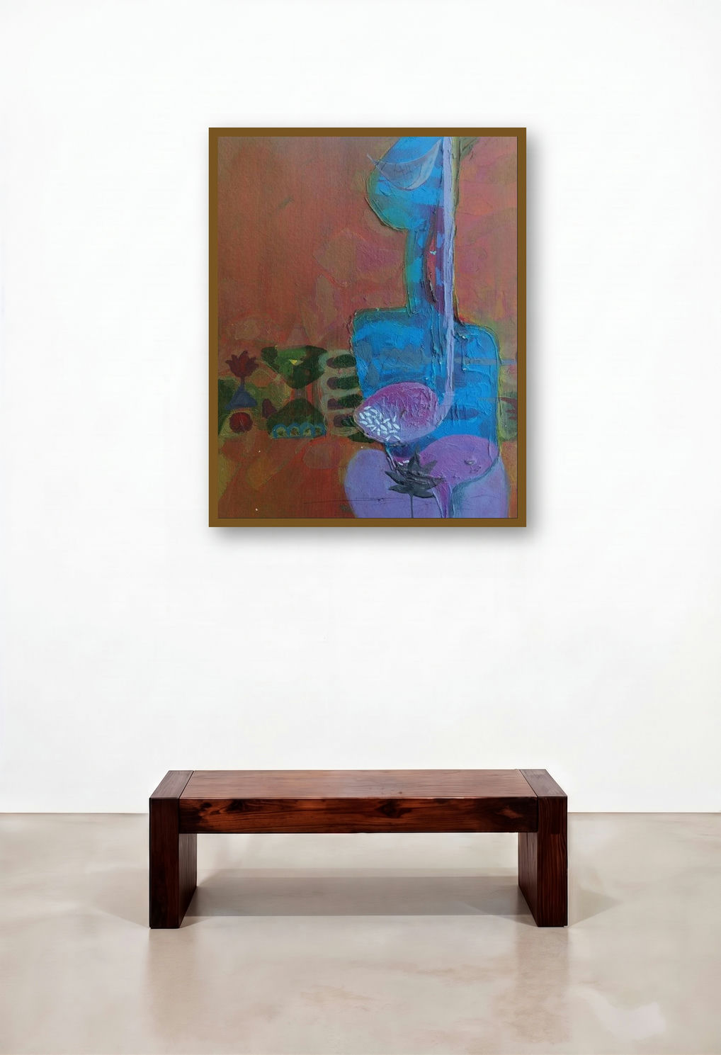 Untitled 117 (Form and Flow) by artist Narendra Jatav displayed in a Art Deco Bedroom