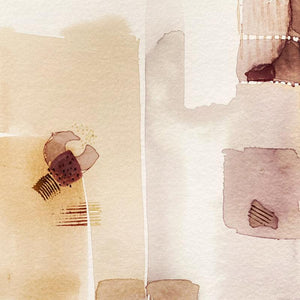 Abstract mixed media painting titled 'Untitled 117', 12x12 inches, by artist Veena Jain on Paper