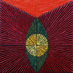 Abstract acrylic painting titled 'Untitled 117', 18x18 inches, by artist Sandesh Khule on Canvas