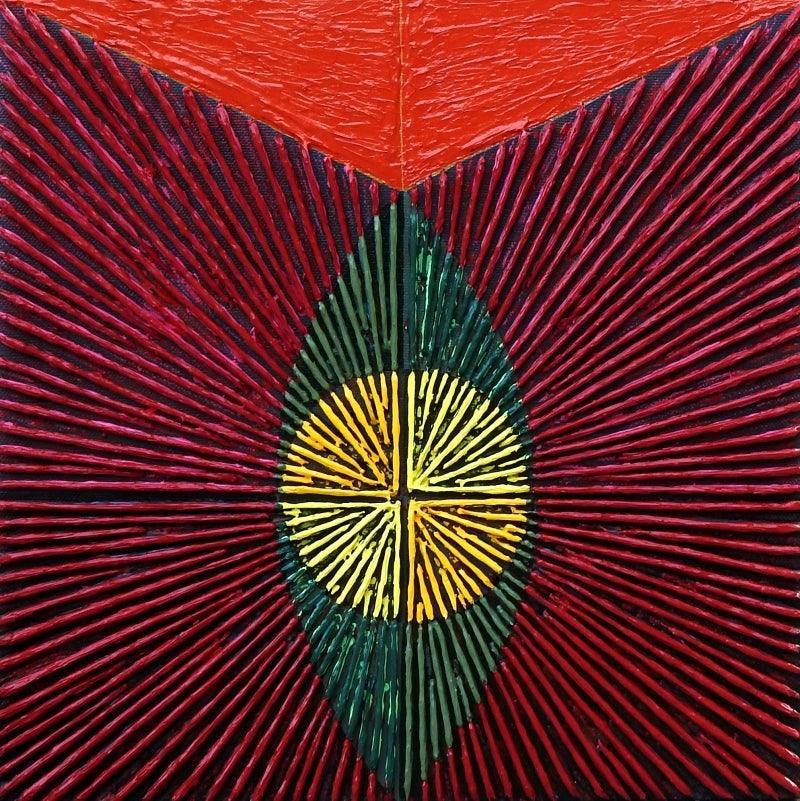 Abstract acrylic painting titled 'Untitled 117', 18x18 inches, by artist Sandesh Khule on Canvas