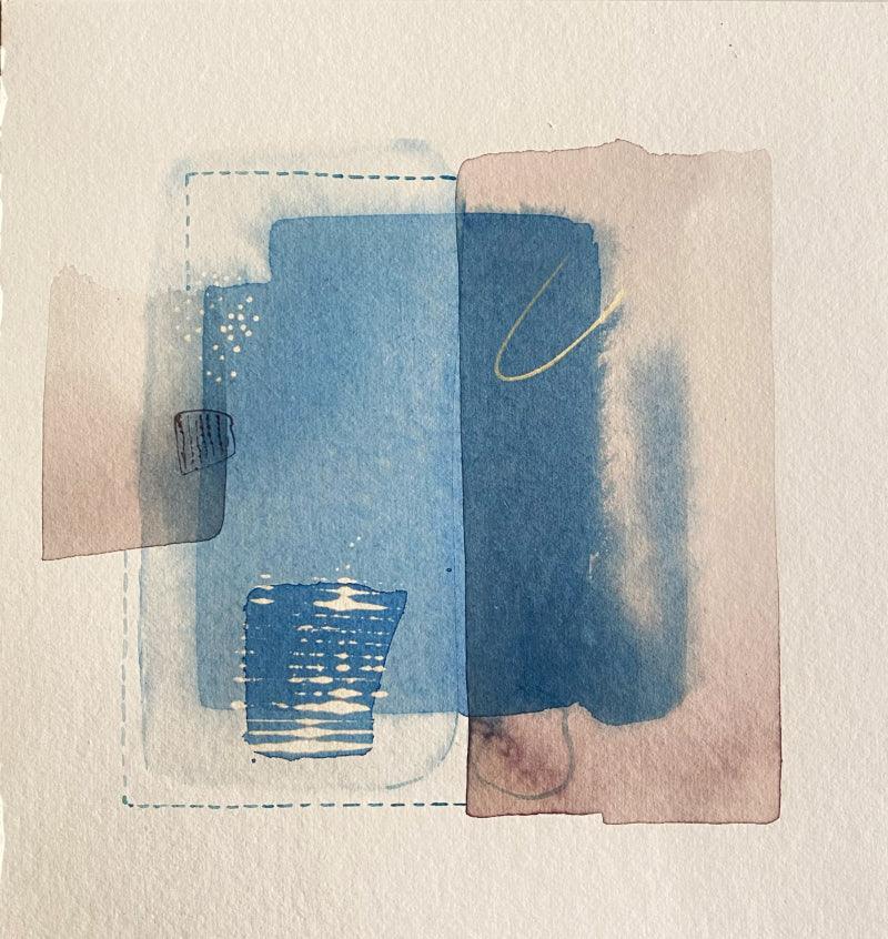 Abstract mixed media painting titled 'Untitled 118', 12x12 inches, by artist Veena Jain on Paper