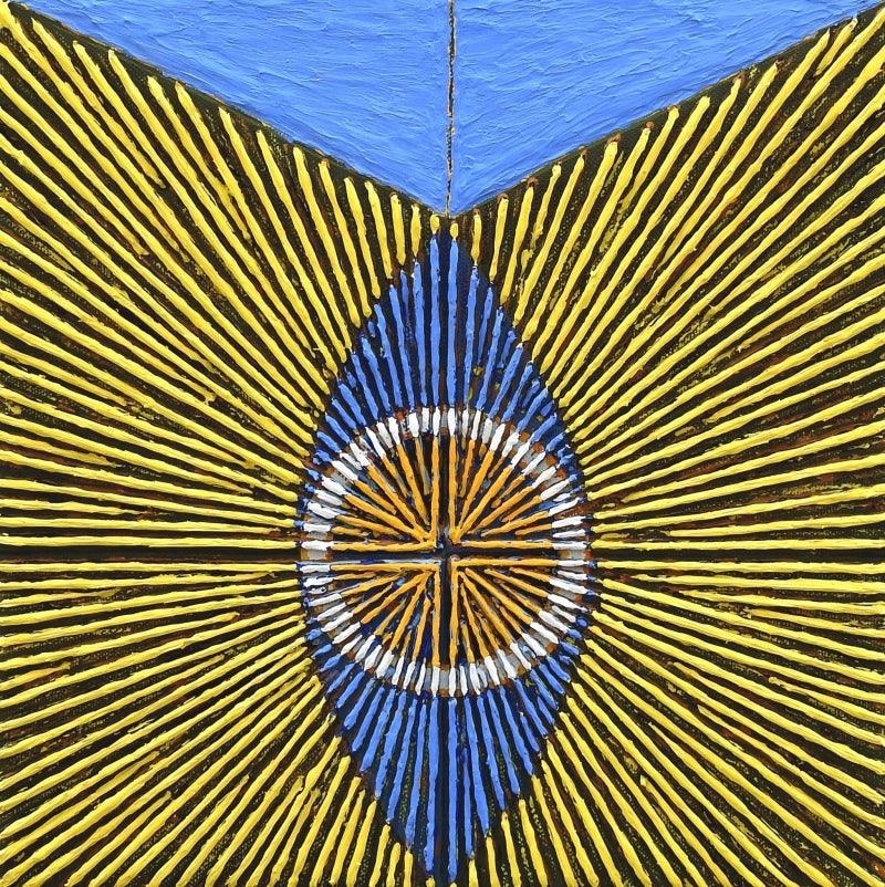 Abstract acrylic painting titled 'Untitled 118', 18x18 inches, by artist Sandesh Khule on Canvas