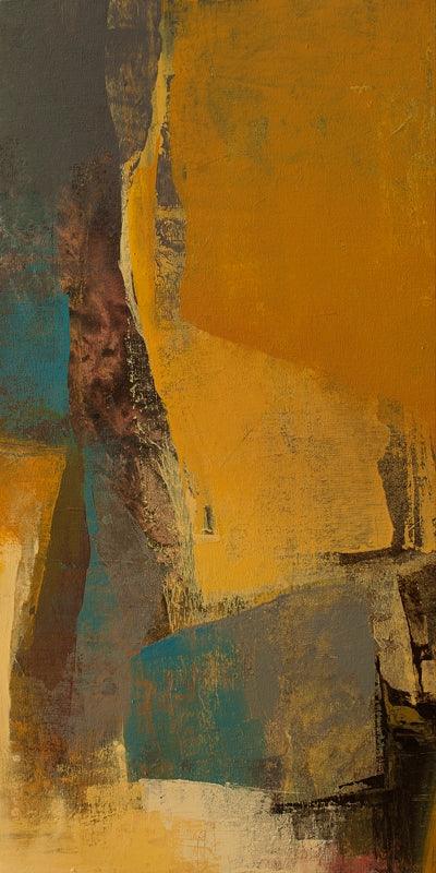 Abstract acrylic painting titled 'Untitled 119', 36x18 inches, by artist Siddhesh Rane on Canvas